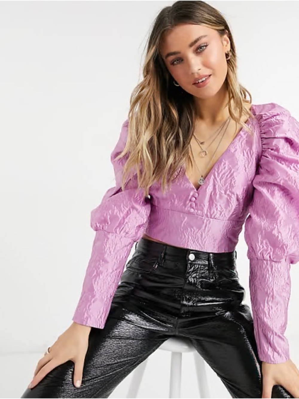NWT Bardot Loriana Top in Lilac Snow
